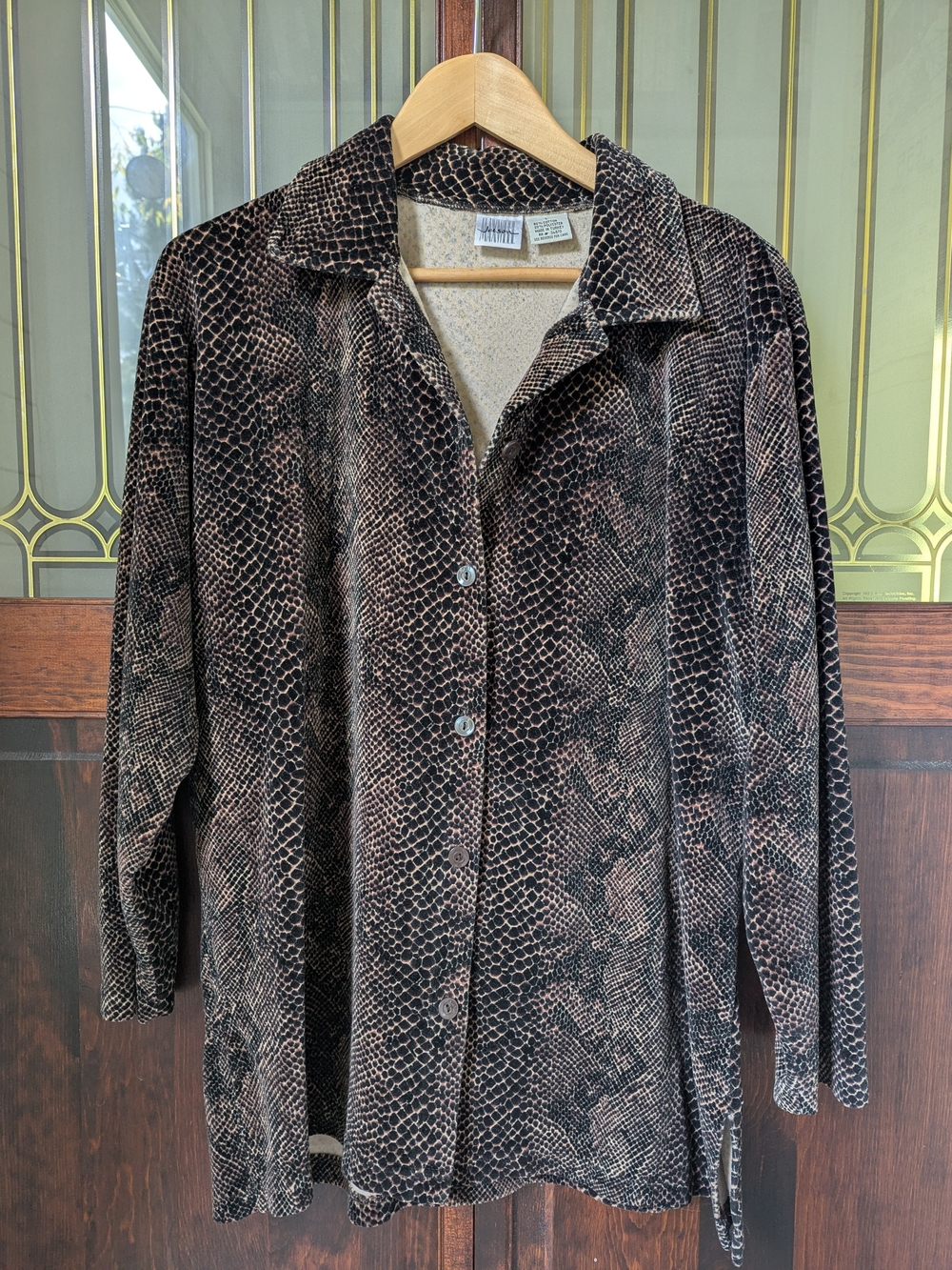 Jason Maxwell Brown & Black Snake-Print Women's Cardigan - Super Soft!